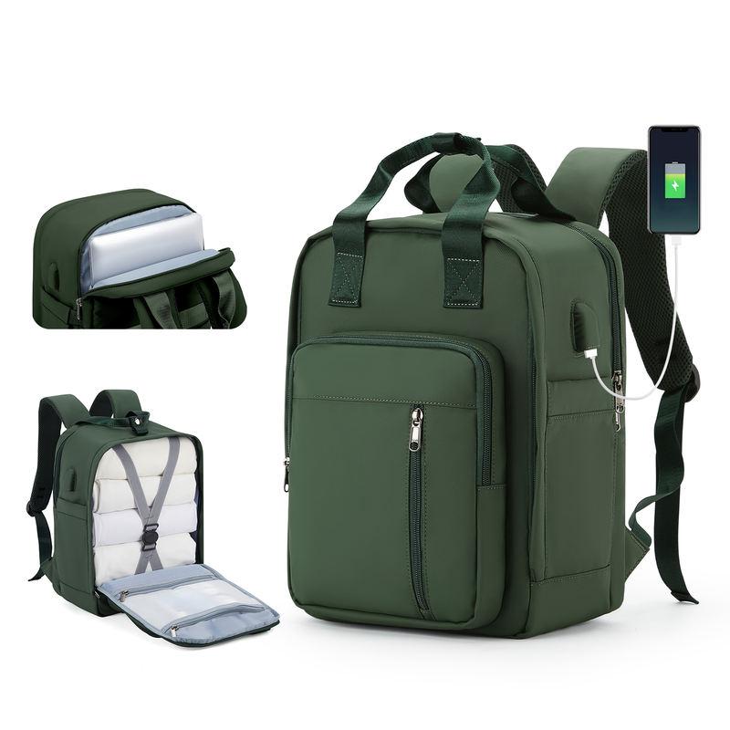 Nylon Travel Backpack with External USB Port