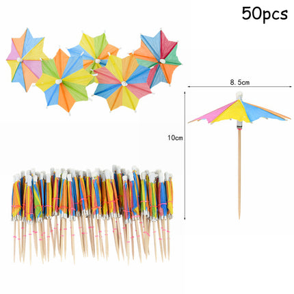 Adornos para tartas con forma de paraguas de papel