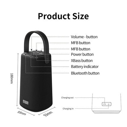 Pro Portable Bluetooth Speaker 360° Sound IP67 Waterproof Outdoor Wireless Speaker