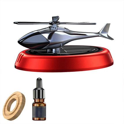 Solar-Powered Helicopter Car Air Freshener: Rotating Aroma Diffuser in 3 Elegant Colors - Wnkrs