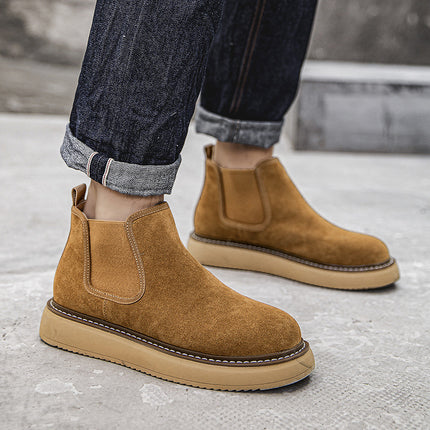 Botas Chelsea de cuero informales para hombre