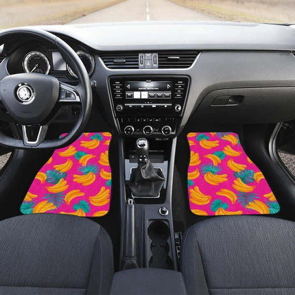 Tropical Pink Banana Print Car Floor Mats - Wnkrs