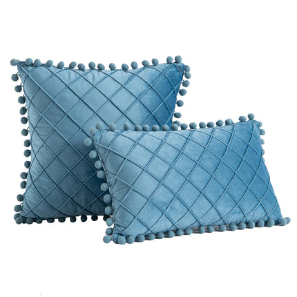 Housses de coussin en velours doux à carreaux