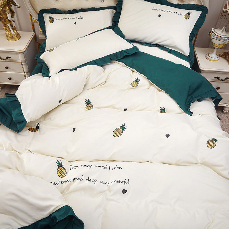 Embroidered Duvet Cover & Sheet Set