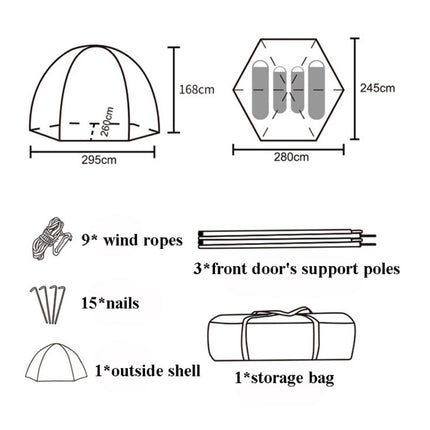 Tienda de campaña automática impermeable hexagonal