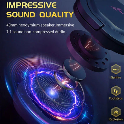 Wireless Bluetooth Gaming Headset with HD Mic & Noise Reduction - Wnkrs