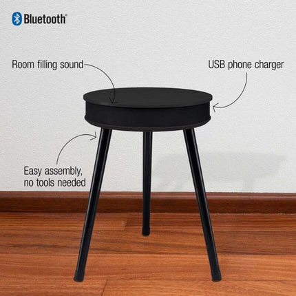 Modern Bluetooth Speaker End Table with USB Charging Port - Wnkrs