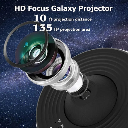 Projecteur de lumière étoilée Galactic Explorer - Lampe de planétarium rotative à 360° pour enfants et décoration intérieure