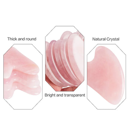 Grattoir Gua Sha en Quartz Rose