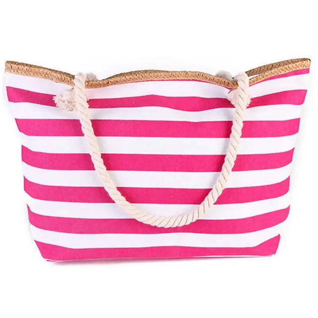 Bolso bandolera playero grande a rayas para mujer