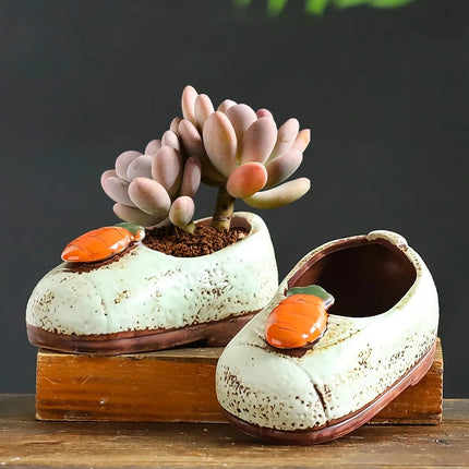 Charming Ceramic Boot Vase for Succulents and Flowers