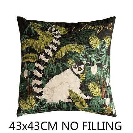 Madagascar, Jungle Animal Cushion Cover in Lush Green - Wnkrs