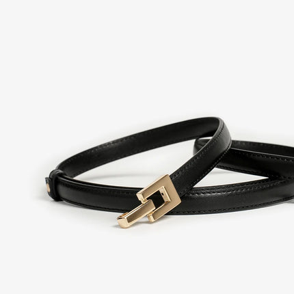 Ceinture fine en cuir véritable pour femme - Accessoire décontracté et élégant pour jeans et robes