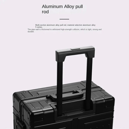 Valise à roulettes en alliage d'aluminium : roulettes pivotantes, verrouillable, plusieurs tailles