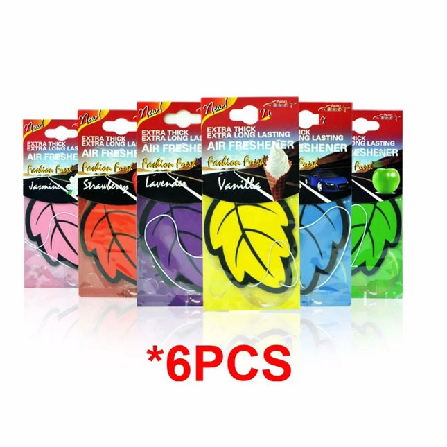 6-Piece Vanilla Scented Leaf-Shaped Car Air Freshener - Wnkrs