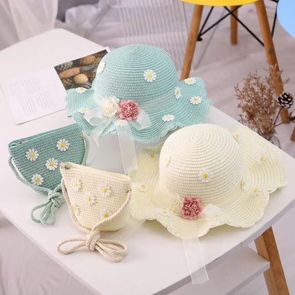 Ensemble chapeau de soleil et sac à main Daisy pour enfants