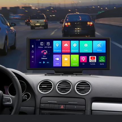 Cámara de tablero con espejo retrovisor con pantalla táctil 4K de 10,26" con CarPlay y Android Auto