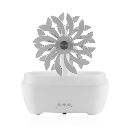 Humidificateur à roue hydraulique et diffuseur d'huiles essentielles avec lampe LED à 7 couleurs