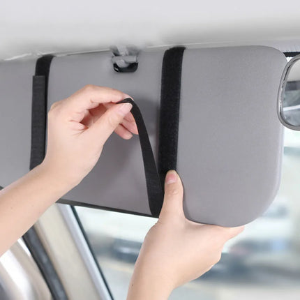 Leather Car Sun Visor Storage Organizer with Sunglasses & Card Holder