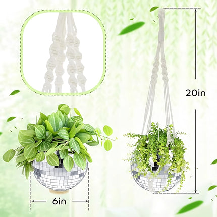 Decorative Silver Disco Ball Hanging Planter