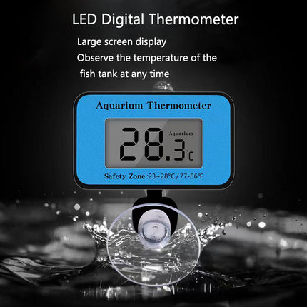 Termómetro digital LCD sumergible para acuarios, resistente al agua, para peceras