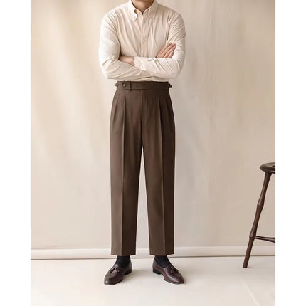 Pantalon droit taille haute pour homme