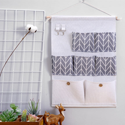 Cotton and Linen Wall Hanging Organizer Bag - Wnkrs