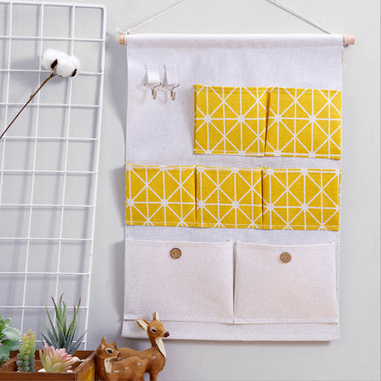 Cotton and Linen Wall Hanging Organizer Bag - Wnkrs