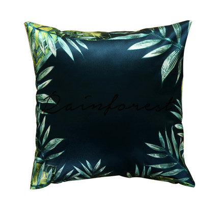 Modern rainforest bird green leaf print cushion cover - Wnkrs