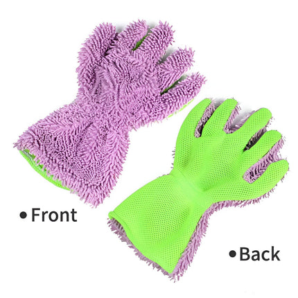 Gants de lavage de voiture en microfibre double face – Outil de nettoyage polyvalent pour voitures et maison