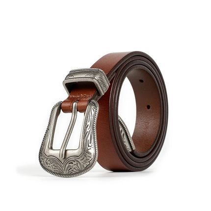 Ceinture élégante en cuir véritable pour femme