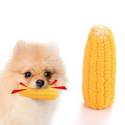 Durable Corn-Shaped Squeaky Latex Toy for Small Dogs - Ideal for Chewing & Training - Wnkrs