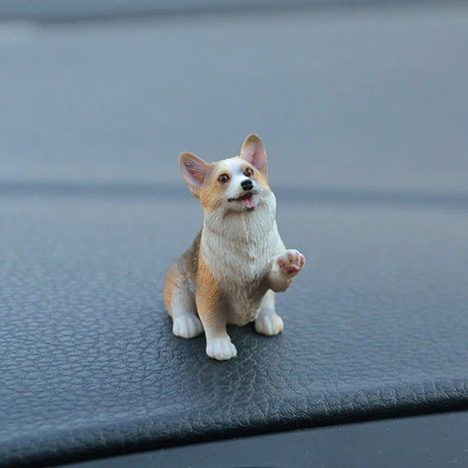 Cute Corgi Dashboard Ornament - Mini Resin Puppy Car Decor - Wnkrs