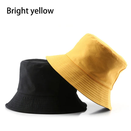 Chapeau bob réversible classique en coton noir – Casquette de soleil décontractée pour les aventures en plein air