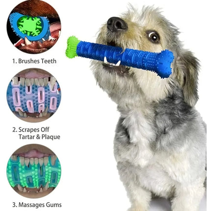 Bâton molaire en silicone pour chien : jouet de nettoyage des dents résistant aux morsures