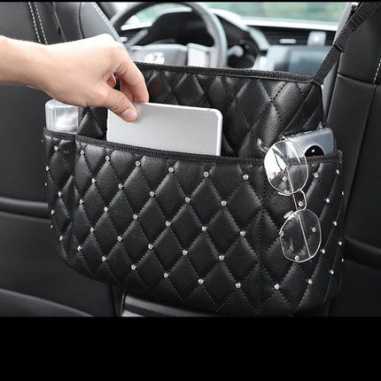 Luxury Crystal Rhinestone Car Seat Organizer with Multi-Pockets - Wnkrs