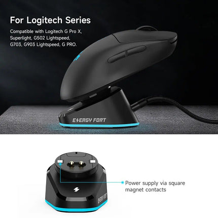 Wireless Gaming Mouse Charging Dock with RGB Indicator - Wnkrs