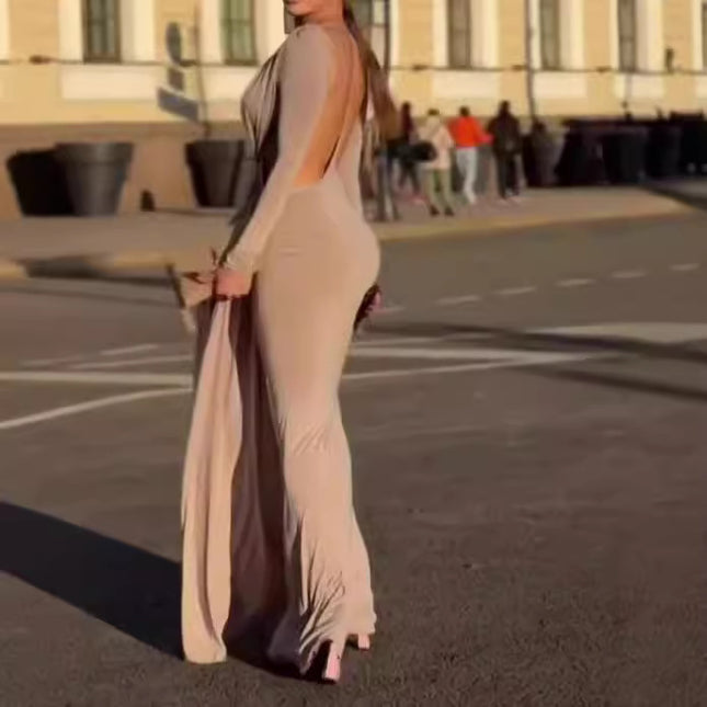 Robe longue moulante à taille dénudée Muses pour femme