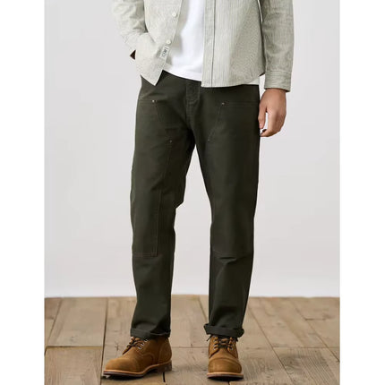 Pantalones cargo tácticos de corte recto y holgados para hombre de otoño