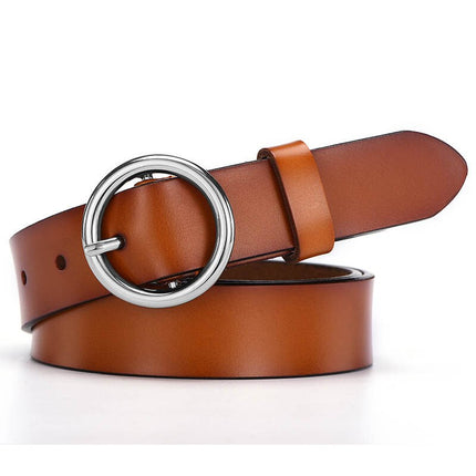 PU Leather Classic Length with Round Shaped Buckle - Wnkrs