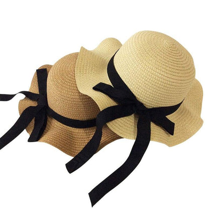 Ribbon Wavy Straw Hat for Kids - Wnkrs