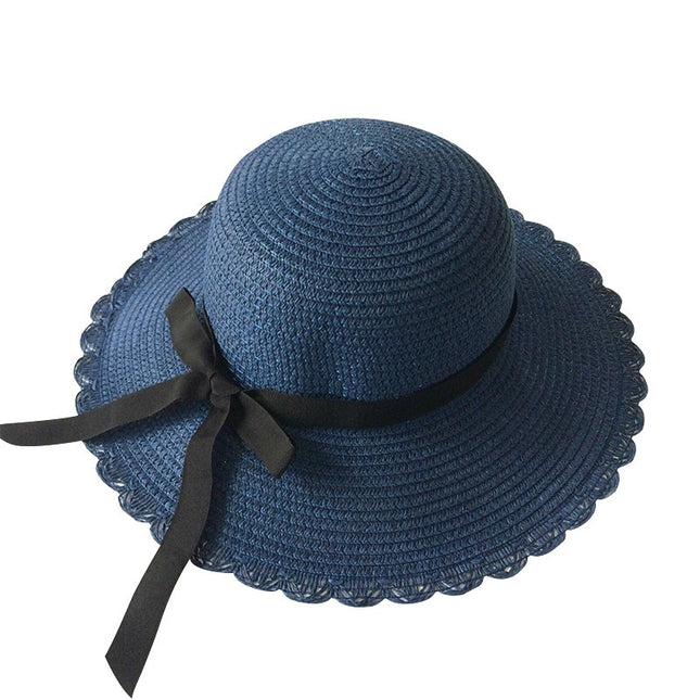 Ribbon Wavy Straw Hat for Kids - Wnkrs