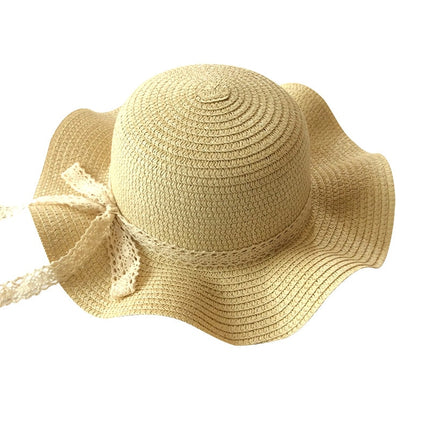 Ribbon Wavy Straw Hat for Kids - Wnkrs