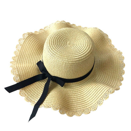 Ribbon Wavy Straw Hat for Kids - Wnkrs