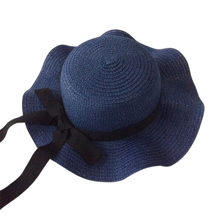 Ribbon Wavy Straw Hat for Kids - Wnkrs