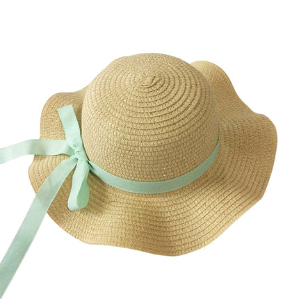 Ribbon Wavy Straw Hat for Kids - Wnkrs