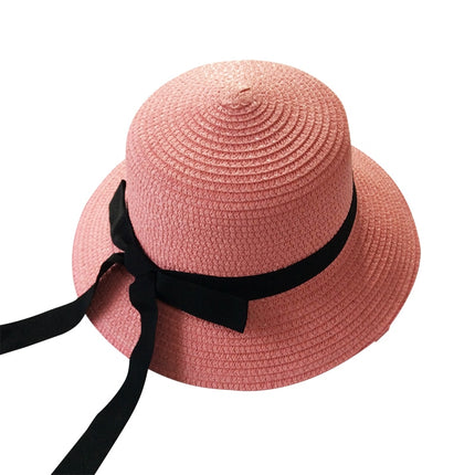 Ribbon Wavy Straw Hat for Kids - Wnkrs