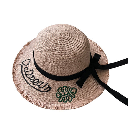 Ribbon Wavy Straw Hat for Kids - Wnkrs