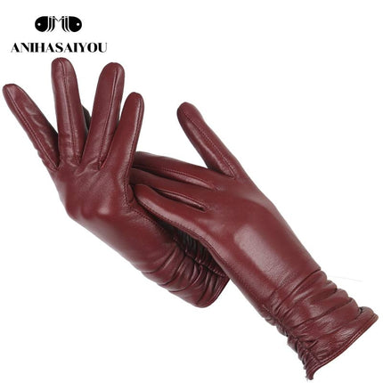 Women's Classic Genuine Leather Gloves - Wnkrs