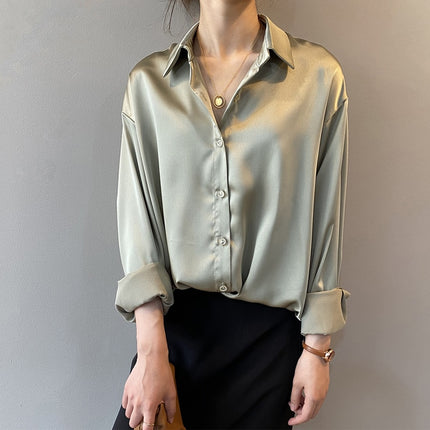 Button Up Elegant Silk Shirt - Wnkrs